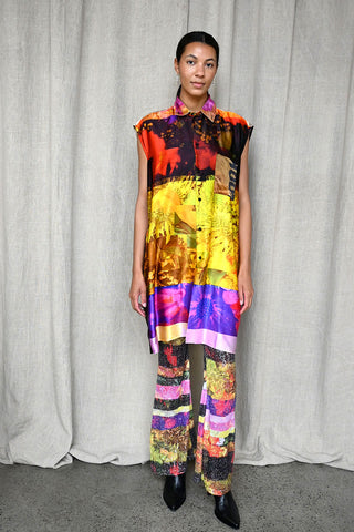 Printed Sequined Flared Leggings