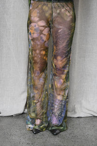 Printed Sheer Flared Leggings