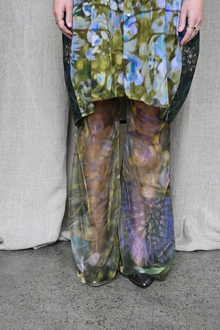 Printed Sheer Flared Leggings