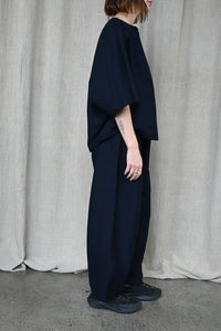 Smooth Sheet Navy Pants