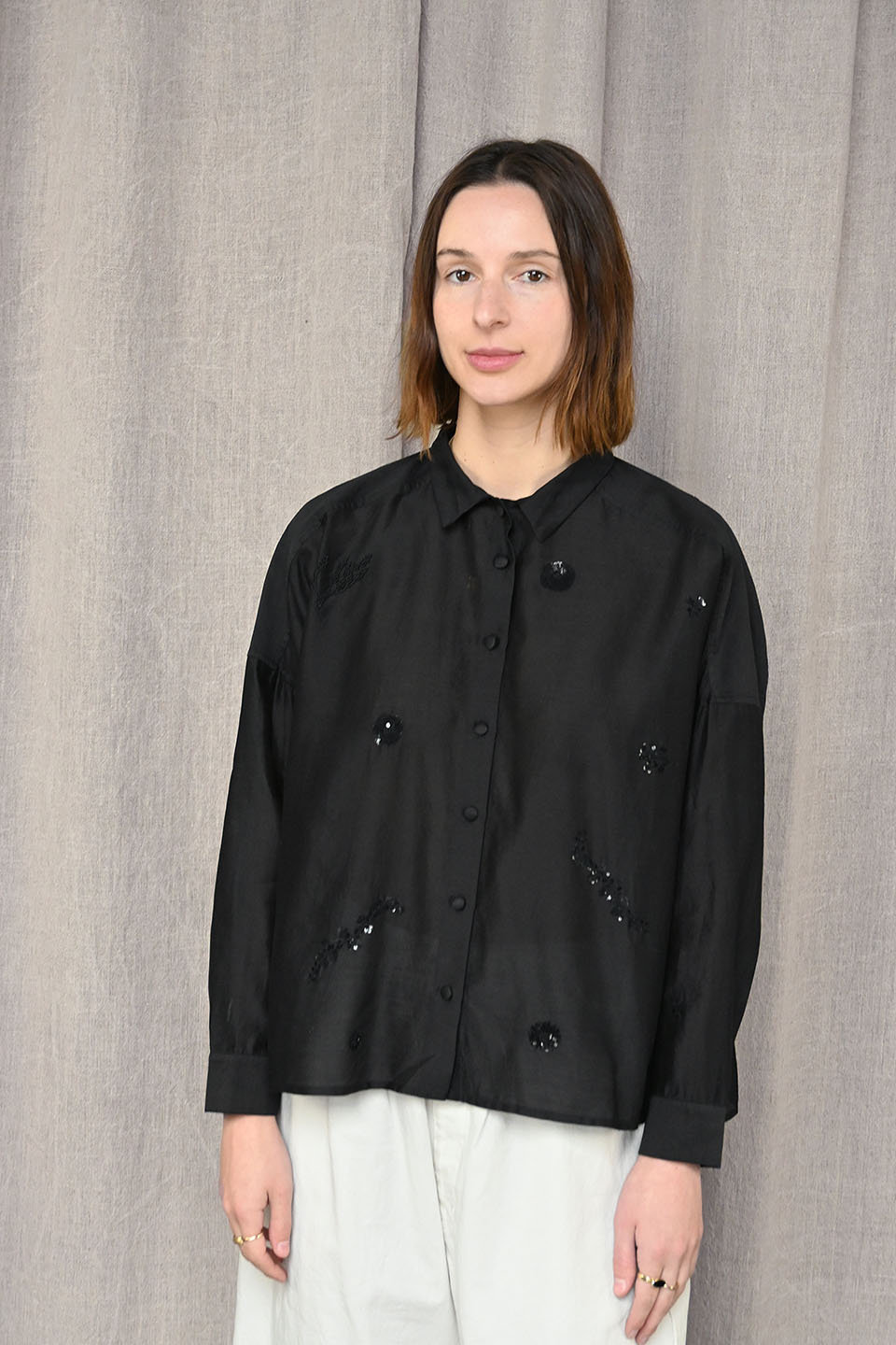 Embroidered Black Purana Blouse