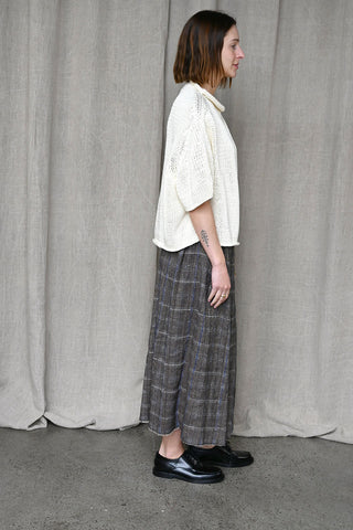 In Squares Pleated Skirt Brown/Avio