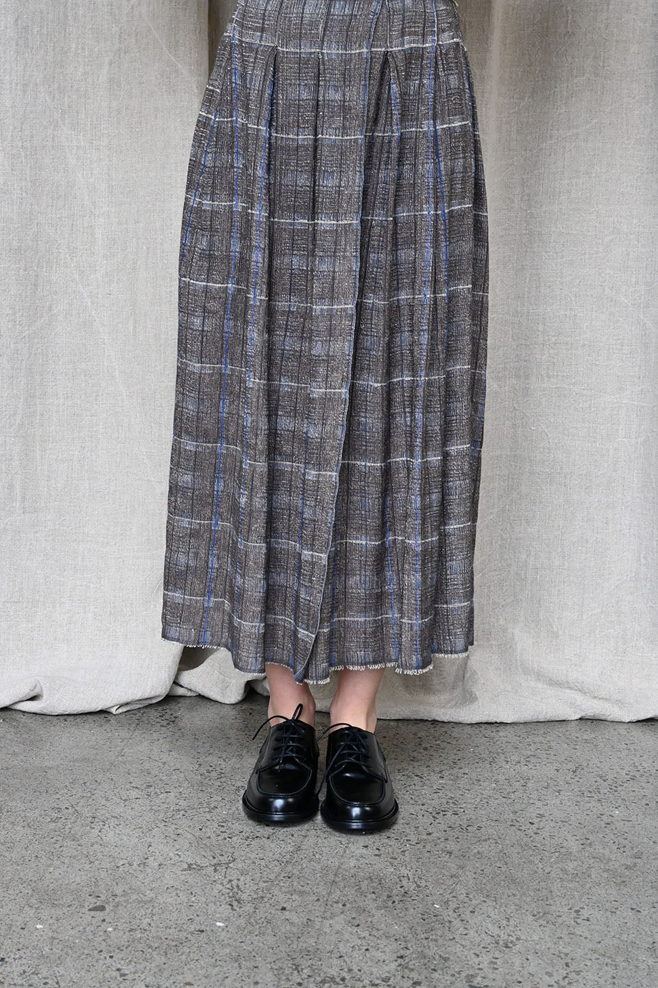 In Squares Pleated Skirt Brown/Avio