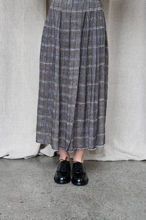 In Squares Pleated Skirt Brown/Avio