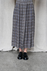 In Squares Pleated Skirt Brown/Avio