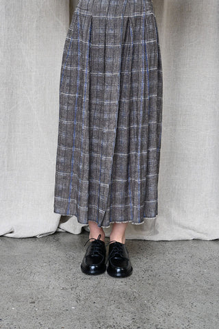In Squares Pleated Skirt Brown/Avio