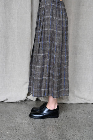 In Squares Pleated Skirt Brown/Avio