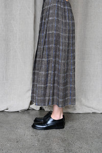 In Squares Pleated Skirt Brown/Avio