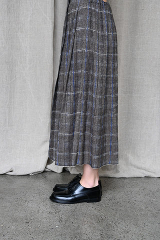 In Squares Pleated Skirt Brown/Avio