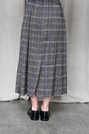 In Squares Pleated Skirt Brown/Avio