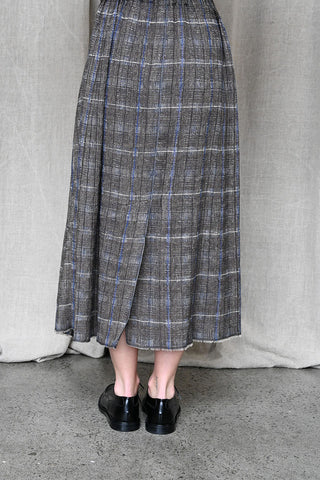 In Squares Pleated Skirt Brown/Avio
