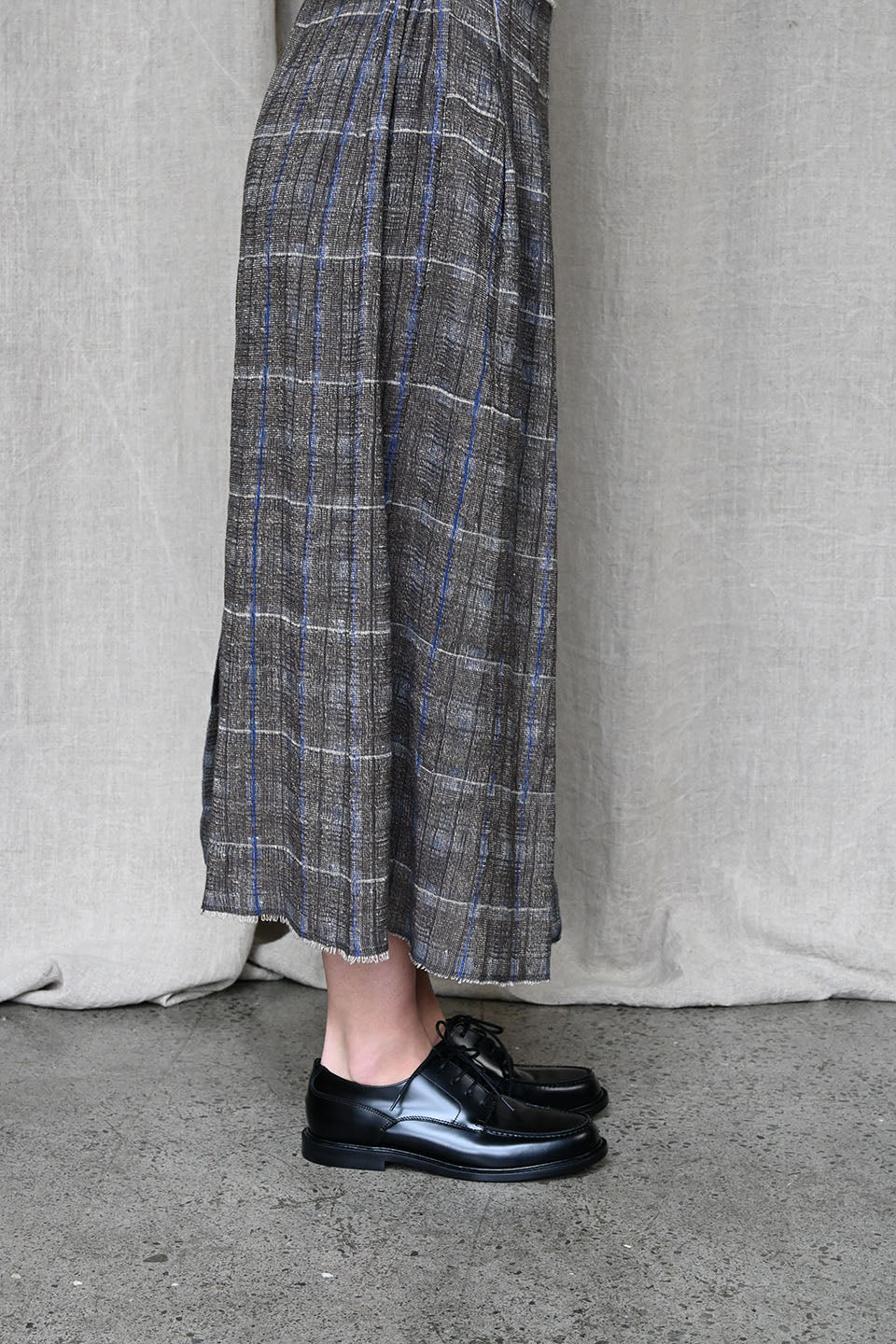 In Squares Pleated Skirt Brown/Avio
