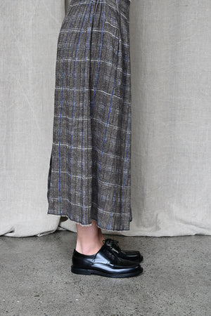 In Squares Pleated Skirt Brown/Avio