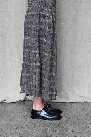In Squares Pleated Skirt Brown/Avio