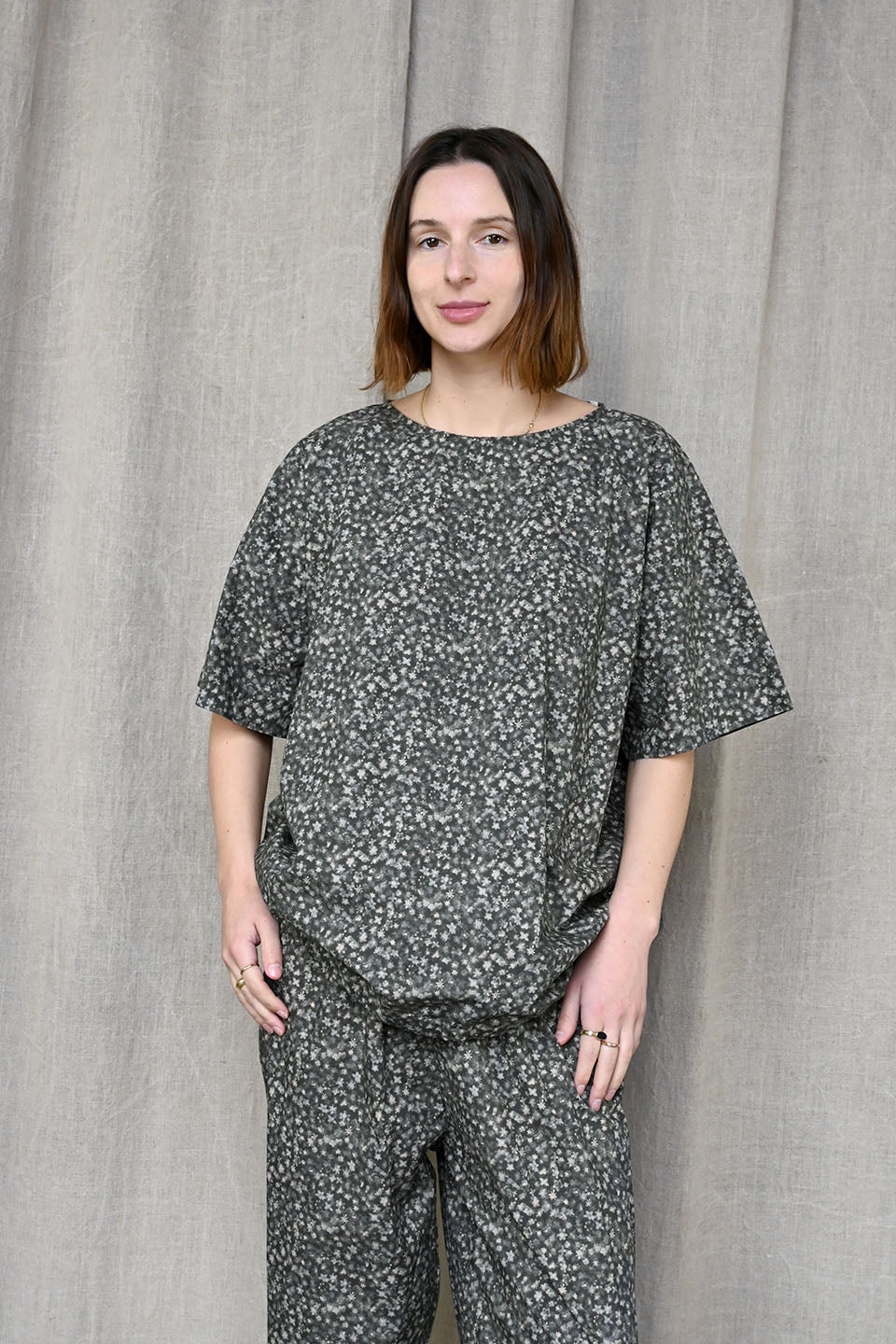 Friedrich Top Charcoal Floral