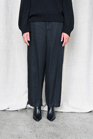 Linen Twill Pants Black