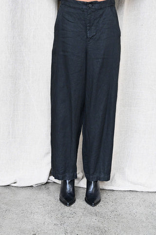 Linen Twill Pants Black