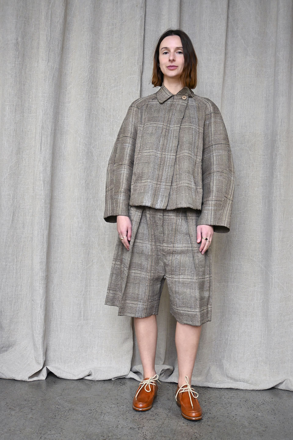 Large Squares Trousers Brown/Sage