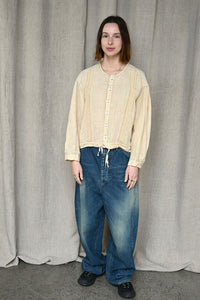 Washed Linen x Lace Stitch Blouse