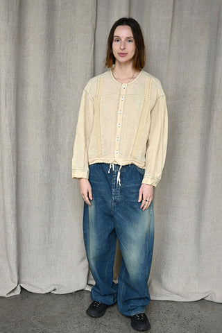 Washed Linen x Lace Stitch Blouse