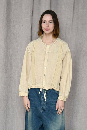 Washed Linen x Lace Stitch Blouse
