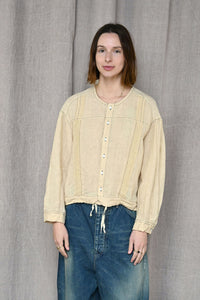 Washed Linen x Lace Stitch Blouse