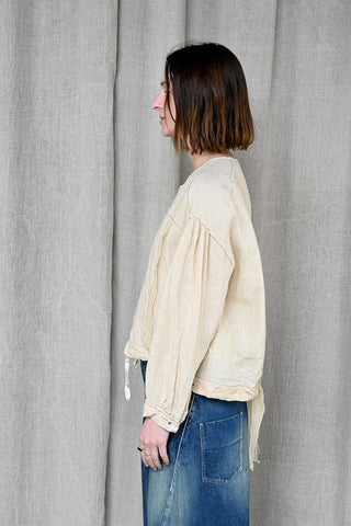Washed Linen x Lace Stitch Blouse