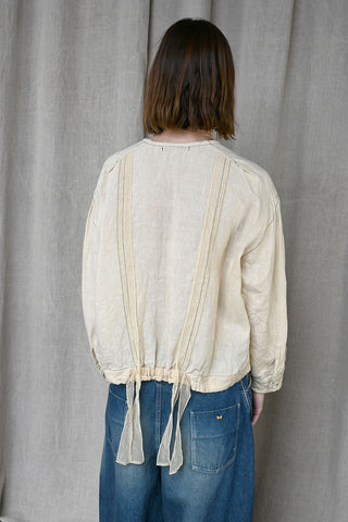 Washed Linen x Lace Stitch Blouse