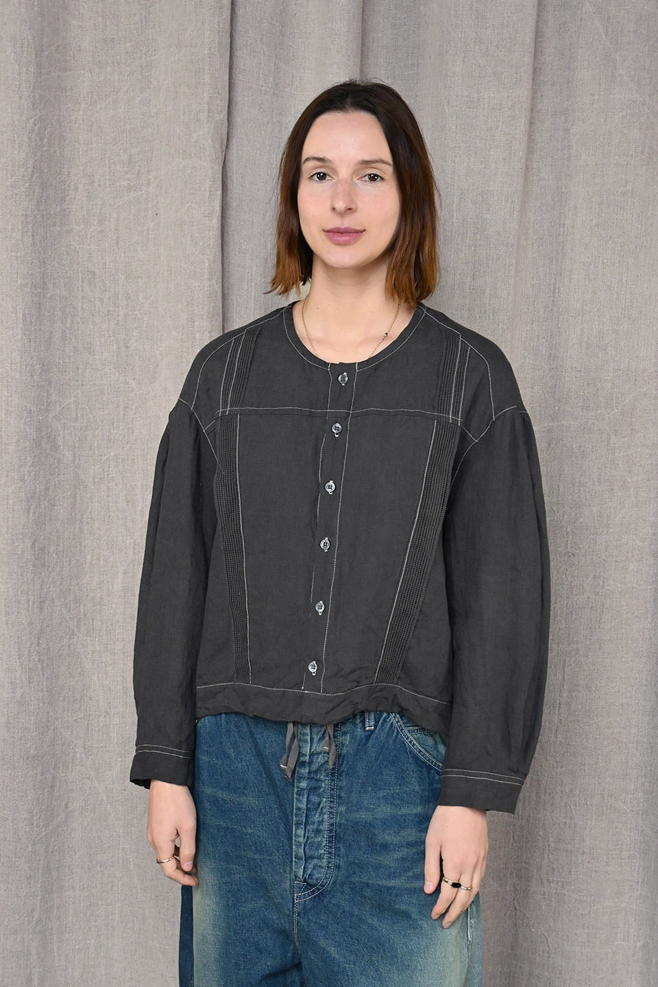 Medium Linen フリル衿チュニック | ITEM | Vlas blomme