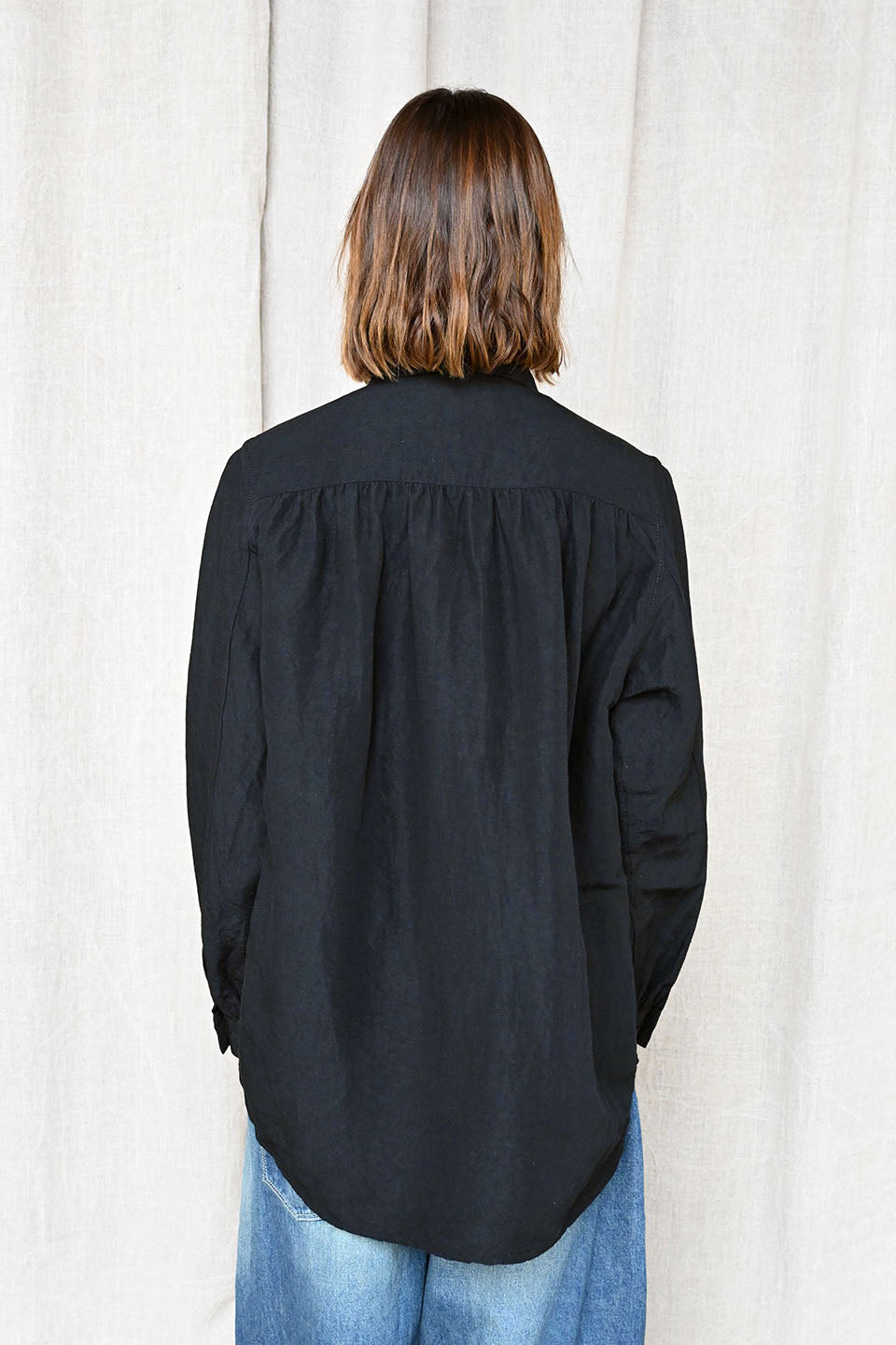 Linen Bamboo Busam Shirt Black