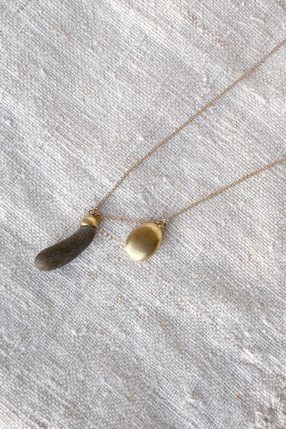 Pebble & Gold Stone Necklace