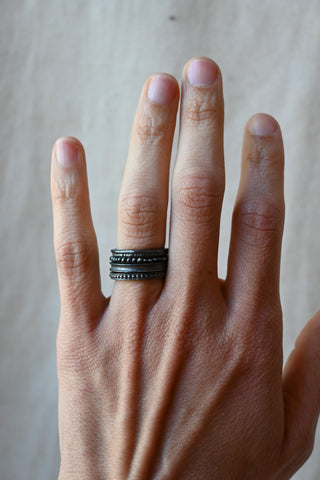 CP Ring Set Oxidized Silver