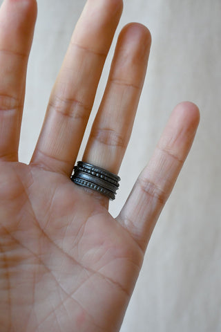 CP Ring Set Oxidized Silver