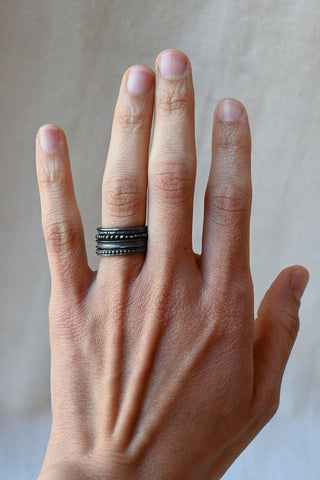 CP Ring Set Oxidized Silver