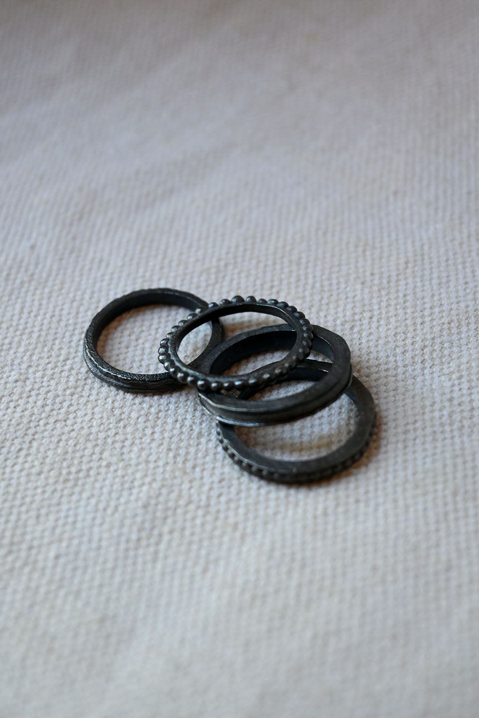 CP Ring Set Oxidized Silver