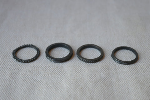 CP Ring Set Oxidized Silver