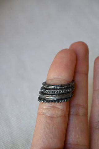 CP Ring Set Oxidized Silver