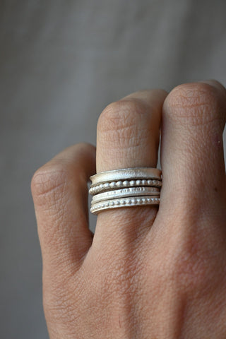 CP Ring Set White Silver
