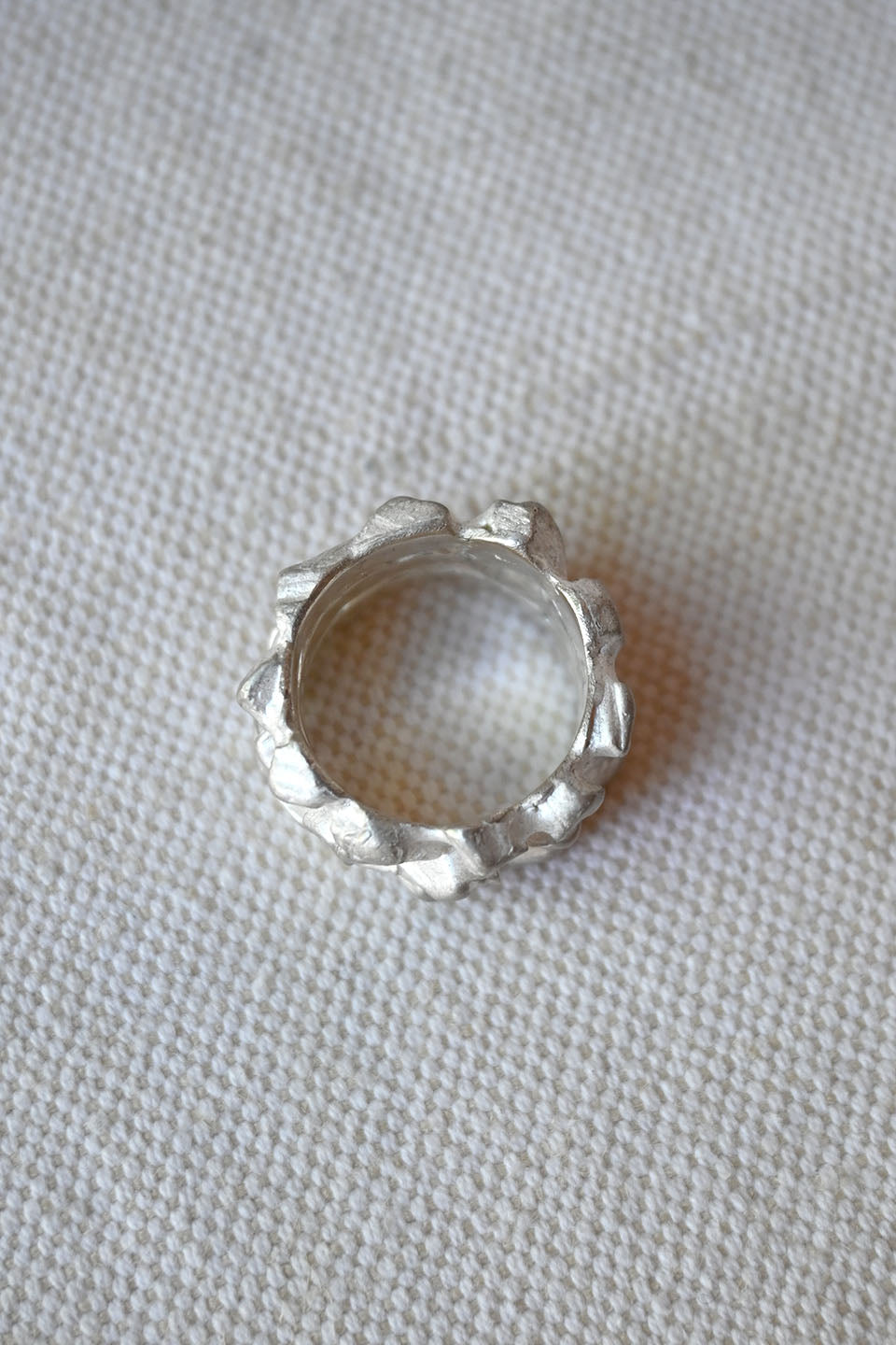 Triple Cromlech Ring Acid Silver