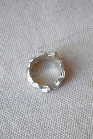 Triple Cromlech Ring Acid Silver