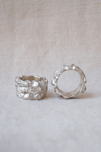Triple Cromlech Ring Acid Silver