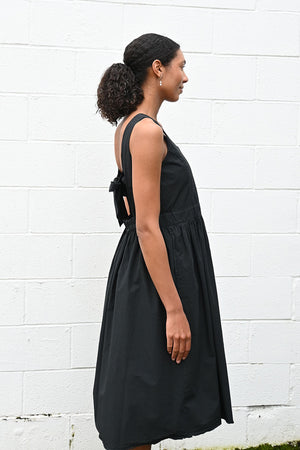 Back Tie Dress Black