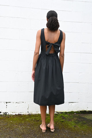 Back Tie Dress Black