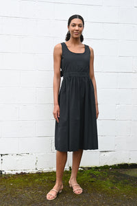 Back Tie Dress Black
