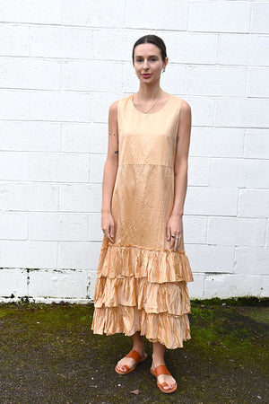 Champagne Melon Ruffle Dress