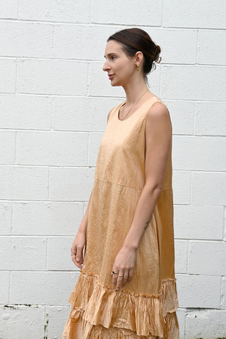 Champagne Melon Ruffle Dress