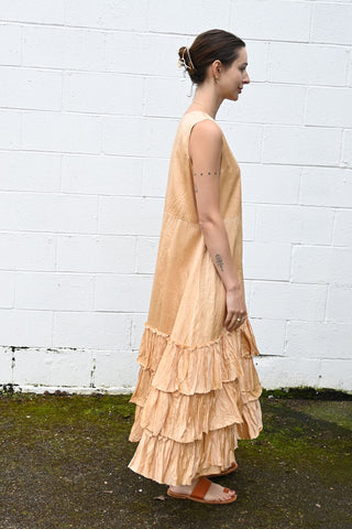 Champagne Melon Ruffle Dress