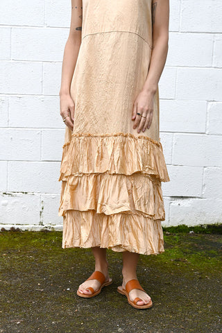 Champagne Melon Ruffle Dress