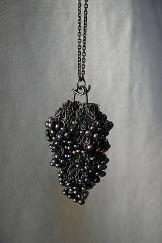 Caviar Nest Oxidized Silver