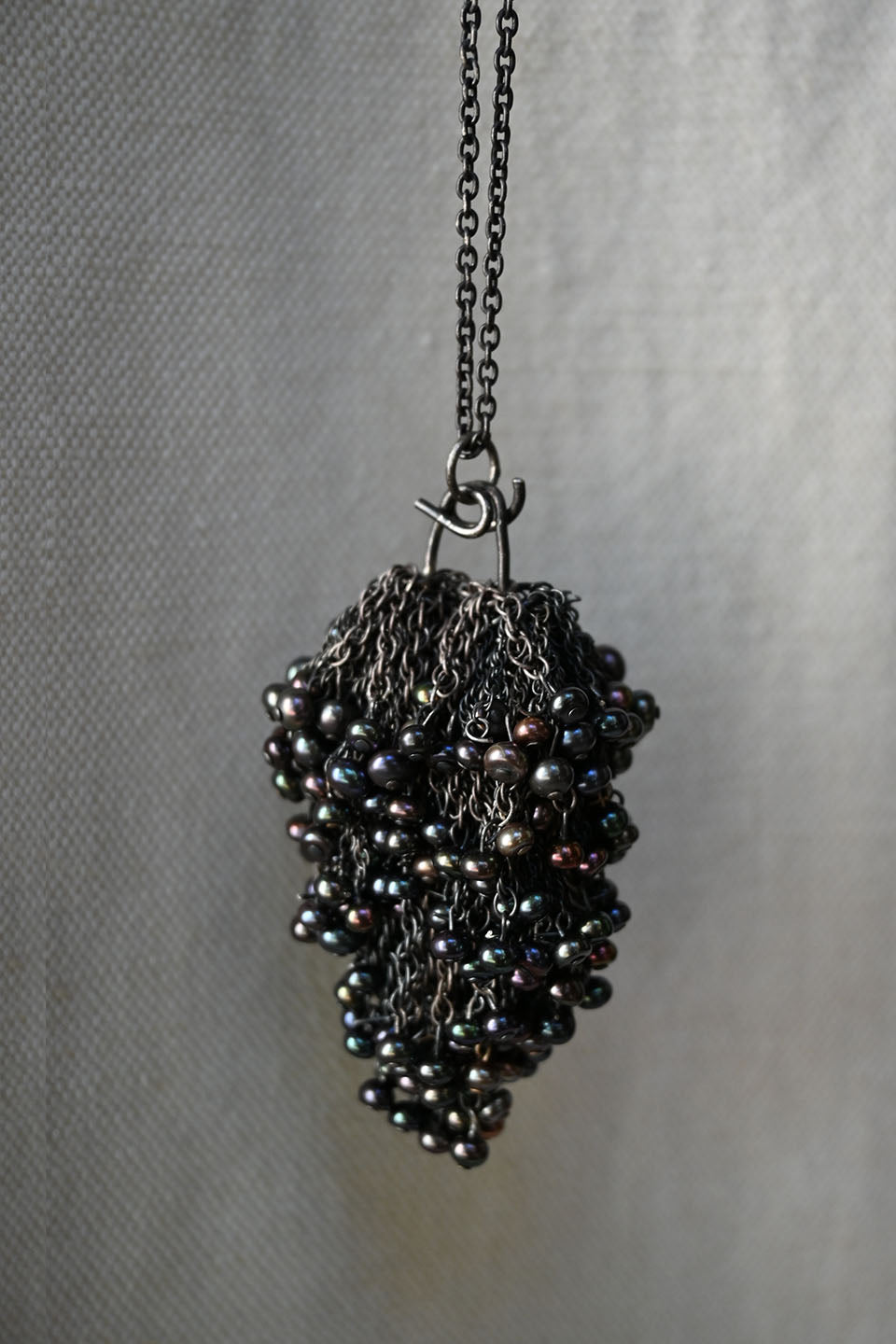 Caviar Nest Oxidized Silver